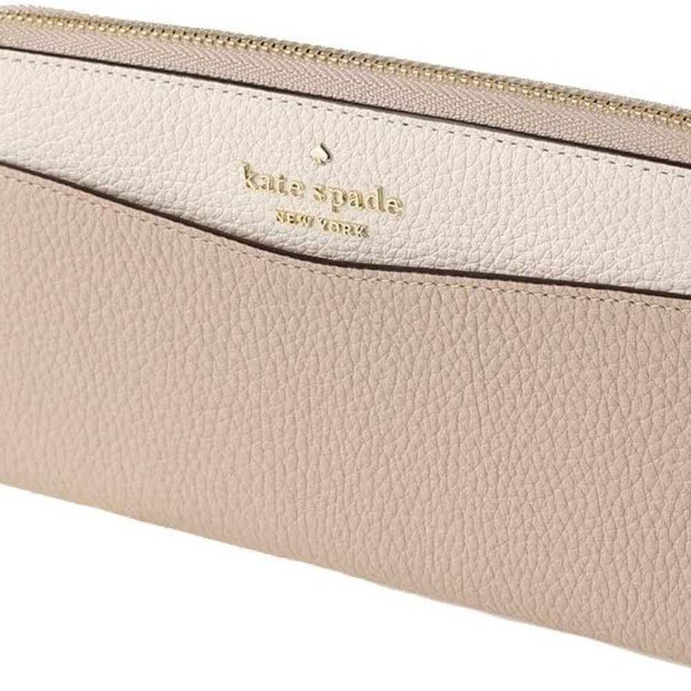 Kate Spade New York Large Continental Leather Wallet in Warm Beige Multi - Picture 6 of 8